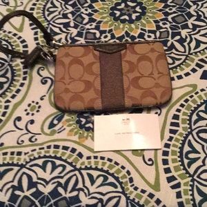 Coach wristlet brown